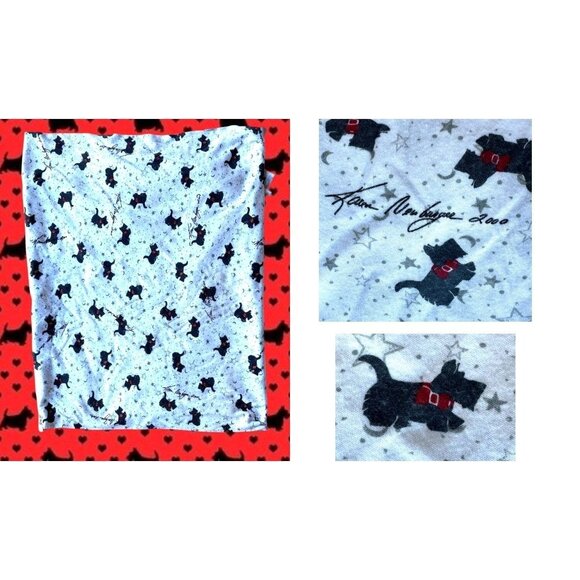 Vintsge Karen Neuburger 2000 Scottie Dog Fabric White Flannel 36 in W x … - Picture 4 of 12